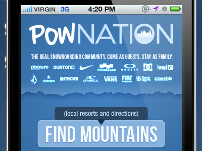 pownation app design ios mobile snowboarding ui ux