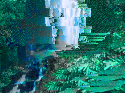 waterfall abstract art bending colors data design experimental glitch mosh pixel sorting trippy visuals