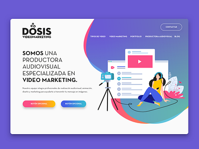 Hero Web Dosis Video design ui ux website