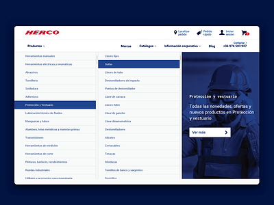 Herco mega menu ui ux web website