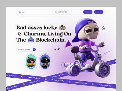 Web3 - Web Landing Page 3d 3d websites blockchain branding cartoon cinema 4d creative design illustration landing page nft nft marketplace nft ui nft website render ui ux web design web3 website design