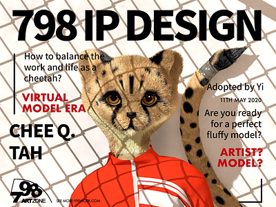 Cheetah 3d fluffy illustration mascot model