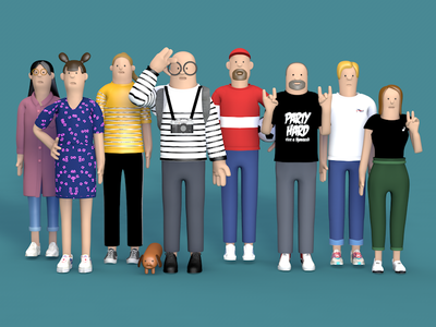 All my colleagues in the studio 3d c4d character design illustration