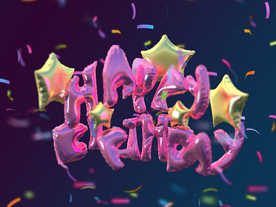 Happy birthday image c4d illustration