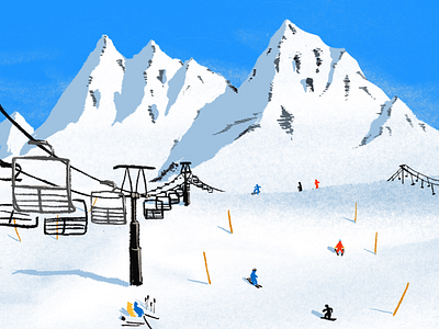 skiiiii 2d procreate ipad illustration