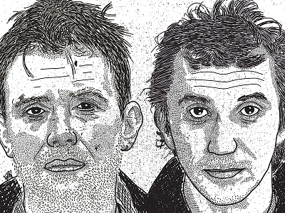 Damon Albarn & Phil Daniels damon albarn editorial grit illustration phil daniels portrait