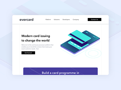 Evercard - Landing Page design fintech homepage design landing page design website