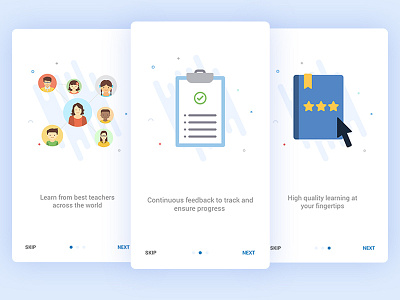 Onboarding Screens for Education App - User 1 edtech education groups minimal mobile interface onboarding startup ui user interface ux
