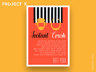 Project X : 10 Music Artists | 10 Songs | 10 Posters artwork challenge daft punk design design a day illustrator instant crush music photoshop posters