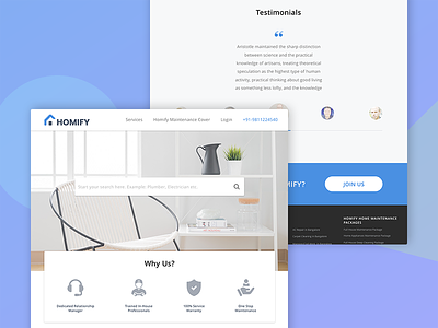 Home Services Landing Page:Unused Design