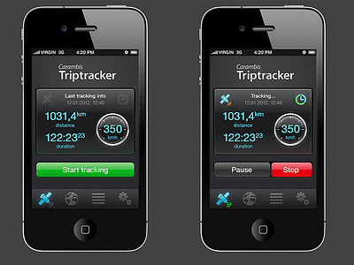 Triptracker App app ios6 realism tracker ui ux