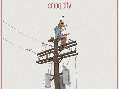 smog city album art design digital design graphic design illustration procreate retro