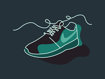 Nike Roshe Run dark design drawing illustration shoe shoes