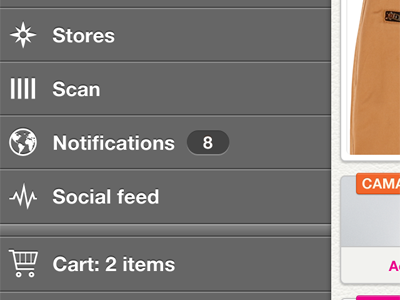 Sidebar (view attachment) app ios iphone menu nav navigation retina sidebar ui user interface