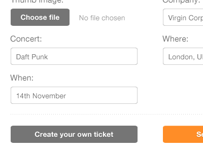 Live example form button clean customization fields form infomration minimal simple ui user interface web