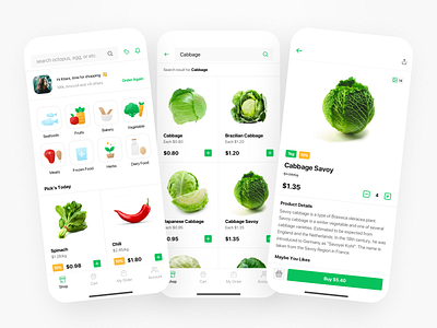 Gocery! 🥦 app application illustration interface minimal mobile typography ui ux website