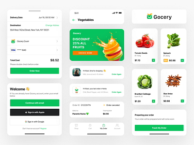 Gocery Design System application design design system groceries illustration interface layout ui ux