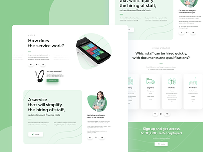 Full Landing Page – Simple Solutions app clean clean ui delivery design green hr interface landing page service site ui web