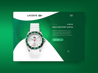 W-W-Watch ! buy card design green interface lacoste landing shop site ui watch web