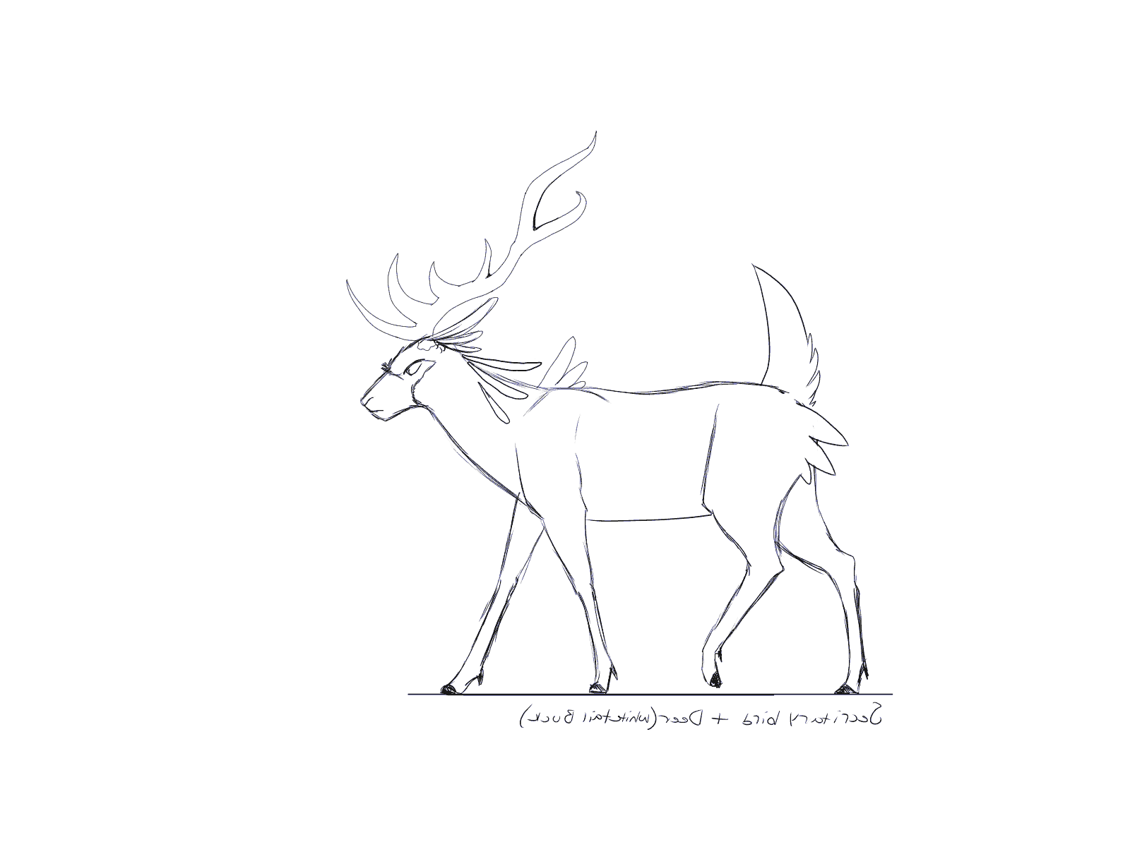 Feather Deer: Rough walk animation concept