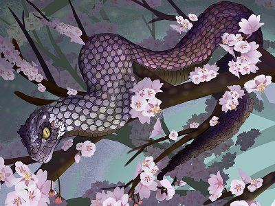 Sakura Snake concept design illustration