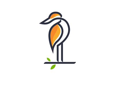 stork animal logo branding design endr icon illustration logo monoline simple logo vector