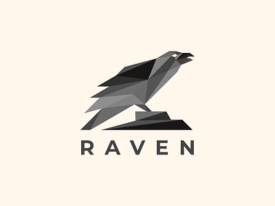 raven abstract design abstract logo animal animal logo design endr geometric illustration logo modern ravens vector