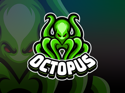 octopus mascot logo animal animal logo design endr esports logo giant squid giantoctopus green logo mascot modern ocean octopus seaworld vector