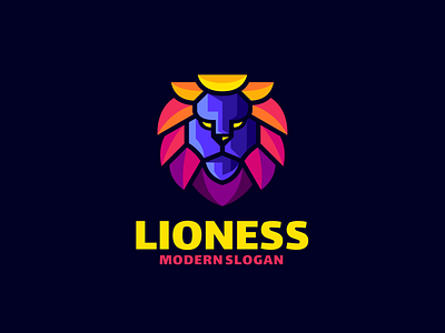 Lion Colorful animal animal logo branding design endr illustration logo monoline simple logo vector