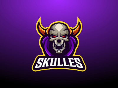 Skull Horned Mascot Logo