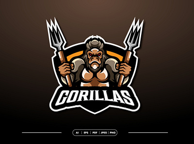 Gorilla animal logo branding design endr graphic design illustration logo mascot trending typography vector