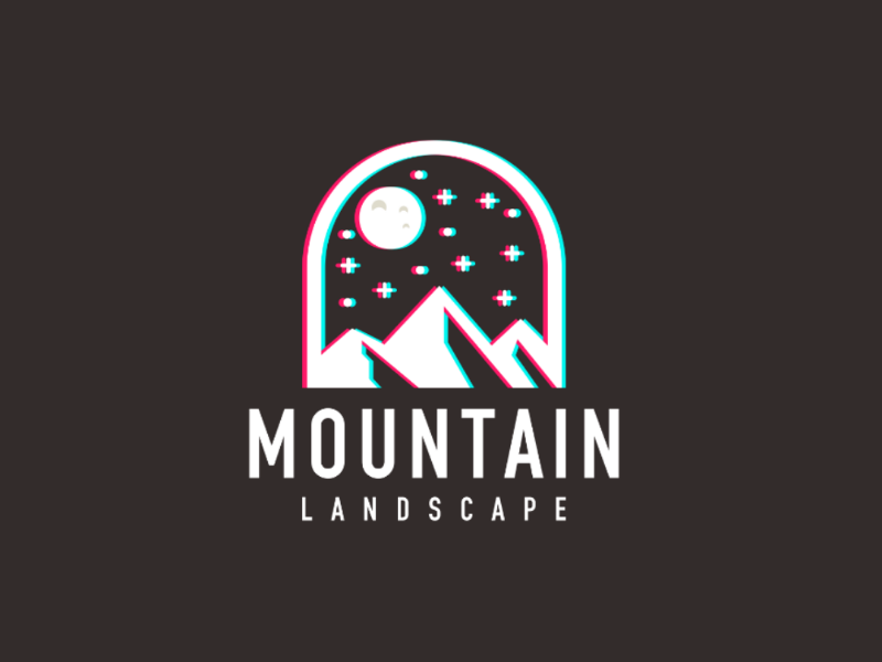 Night mountain ux ui app design illustration simple logo branding vector geometric monoline logo logo design mountain trendy