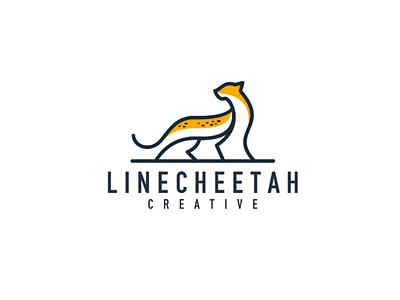 Cheetah animal logo branding design icon illustration logo monoline simple logo vector