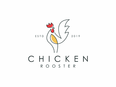 Rooster 2019 animal logo brand design identity line art logo minimalist modern rooster rooster logo vector