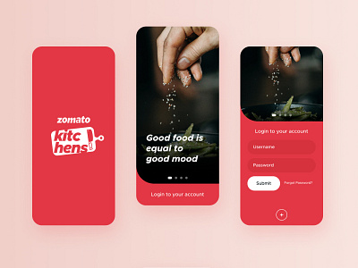 Zomato Kitchens App Concept app design food food app foodie product design ui ui ux uiux