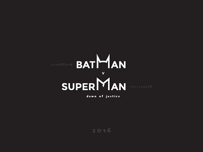 'Batman V Superman - Dawn of Justice' Minimal Poster Design batman batman v superman black dark design graphic design minimal poster superman white