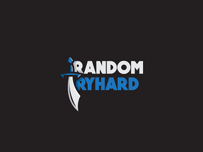 Random Tryhard - Logo Design/Illustration black blue channel design graphic design illustration logo logo design random sword white youtube