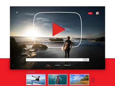 YouTube - Landing Page Redesign app branding design flat minimal type ui ux vector video web youtube