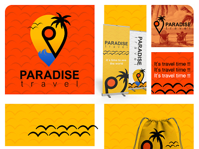 Paradise travel branding graphic design logo