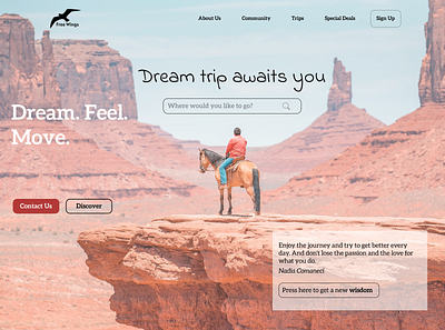 Landing Page. #DailyUI 03 dailyui design landing landingpage travel ui