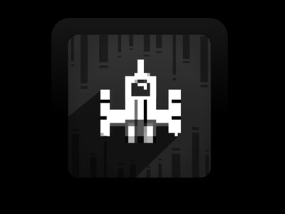 Spaceship Icon 8 bit android app arcade black flat game ios retro space