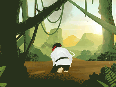 Karateeeee! animation character game gif ios jungle karate motion