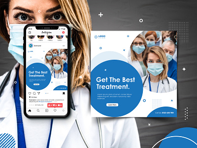 Social Media Design clinic doctor eye catchy health mediacal services patient treatment
