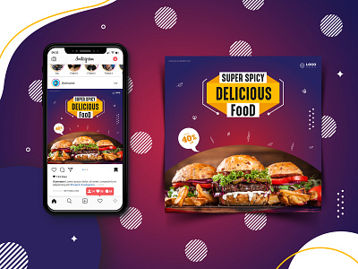 Social Media Design digital ads eye catchy fast food food app food banner food delivery restaurant