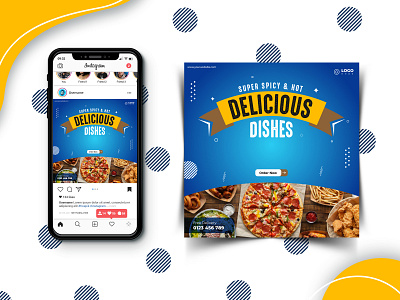 Social Media Design burger dishes eye catchy fast food food app pizza