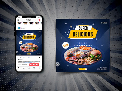 Social Media Design burger eye catchy fast food food app modern pizza professional