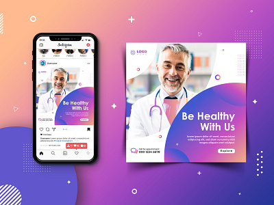 Social Media Banner dentist doctor eye catchy health treatment