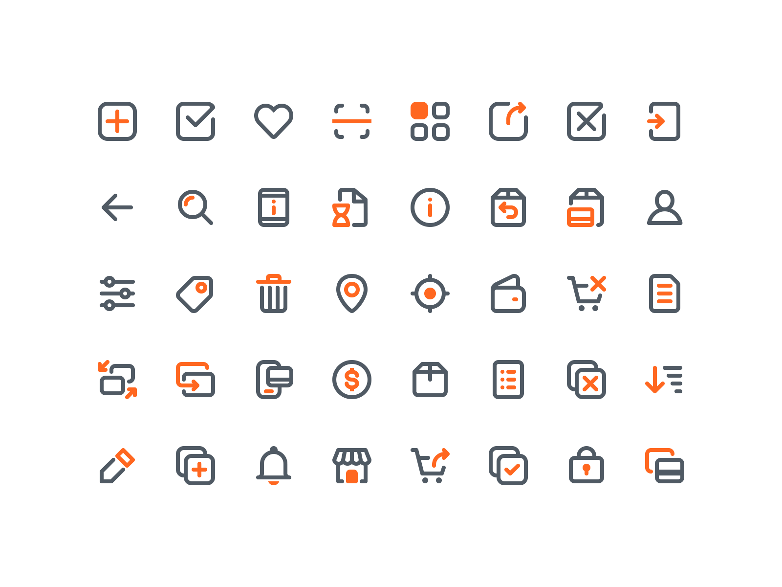 Icon set for ecommerce mobile app by Taras Demidyuk on Dribbble