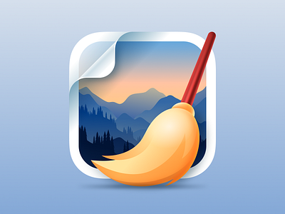 PhotoSweeper app icon application icon branding broom duplicate finder figma icon image ios ios icon logo macos macos icon photo photo cleaner sweep ui