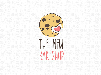 Bakeshop bakery cookie fun handdrawn heart logo negative space sweet